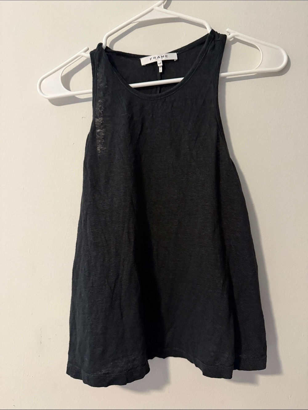 Frame Denim Black Scoop Neck Tank